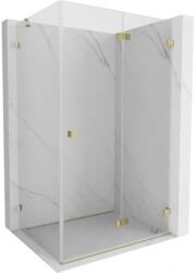 Mexen Lunar-F, összecsukható zuhany jobbra 95 x 80 cm, 8 mm átlátszó üveg, arany profil, 836-095-080-50-00-P (836-095-080-50-00-P)