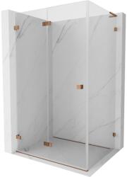 Mexen Lunar-F L, összecsukható zuhany sarok bal 80 x 70 cm, 8mm átlátszó üveg, rózsa arany profil, 836L-080-070-60-00-L (836L-080-070-60-00-L)