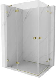 Mexen Lunar Duo, csuklós zuhany 95 x 75 cm, 8 mm átlátszó üveg, arany profil, 834-095L-075P-50-00 (834-095L-075P-50-00)