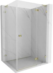 Mexen Lunar, L csuklós zuhanykabin jobb 90 x 70 cm, 8 mm átlátszó üveg, arany profil, 834L-090-070-50-00-P (834L-090-070-50-00-P)