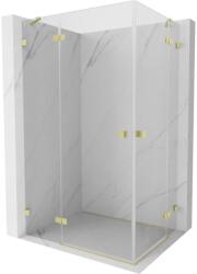 Mexen Lunar Duo, csuklós zuhany 115 x 85 cm, 8 mm átlátszó üveg, arany matt profil, 834-115L-085P-55-00 (834-115L-085P-55-00)