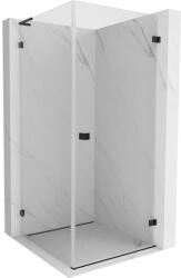 Mexen Lunar-B L jobb csuklós zuhanykabin 80 x 80 cm, átlátszó üveg, matt fekete, 832L-080-080-70-00-P (832L-080-080-70-00-P)