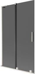 Mexen Velar L, 2 szárnyas eltolható kádparaván 110 x 150 cm, 8mm szürke üveg, csiszolt acél, 896-110-003-41-97 (896-110-003-41-97)