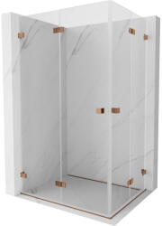 Mexen Lunar-F Duo, összecsukható zuhany 80 x 70 cm, 8mm átlátszó üveg, rózsa arany profil, 836-080L-070P-60-00 (836-080L-070P-60-00)