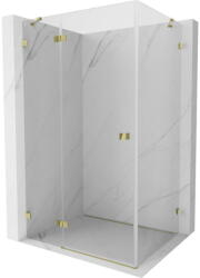 Mexen Lunar, csuklós zuhany sarok bal 90 x 80 cm, 8 mm átlátszó üveg, arany profil, 834-090-080-50-00-L (834-090-080-50-00-L)