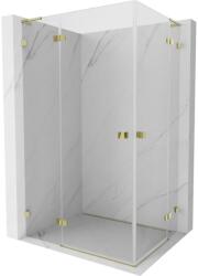 Mexen Lunar, L Duo csuklós zuhany 95 x 90 cm, 8 mm átlátszó üveg, arany profil, 834L-095L-090P-50-00 (834L-095L-090P-50-00)