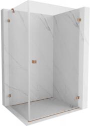 Mexen Lunar-B, jobb oldali csuklós zuhanykabin 90 x 70 cm, 8mm átlátszó üveg, matt réz profil, 832-090-070-65-00-P (832-090-070-65-00-P)