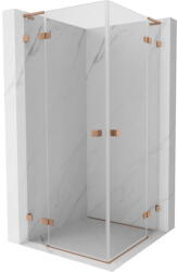 Mexen Lunar, L Duo csuklós zuhanykabin 115 x 115 cm, 8mm átlátszó üveg, matt réz profil, 834L-115L-115P-65-00 (834L-115L-115P-65-00)