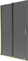 Mexen Velar, 2 szárnyas eltolható kádparaván 110 x 150 cm, 8mm szürke üveg, arany fényes, 896-110-000-41-50 (896-110-000-41-50)