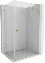 Mexen Lunar, L jobb csuklós zuhanykabin 85 x 80 cm, 8mm átlátszó üveg, arany profil, 834L-085-080-50-00-P (834L-085-080-50-00-P)