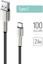 ColorWay USB - USB-C kábel - 2.4A 1m Fekete (CW-CBUC046-BK)
