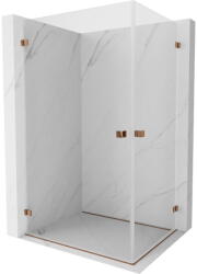 Mexen Lunar-B Duo csuklós zuhanykabin 100 x 95 cm, átlátszó üveg, rózsaszín arany, 832-100L-095P-60-00 (832-100L-095P-60-00)