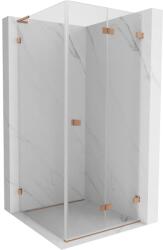 Mexen Lunar-F L, zuhany sarok jobb 100 x 100 cm, 8mm átlátszó üveg, profil réz matt, 836L-100-100-65-00-P (836L-100-100-65-00-P)