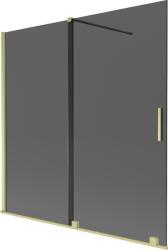 Mexen Velar, 2 szárnyas eltolható kádparaván 160 x 150 cm, 8mm szürke üveg, arany matt, 896-160-000-41-55 (896-160-000-41-55)
