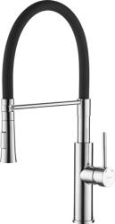 Kuchinox Shire, magas mosogató csaptelep U-alakú kifolyóval h-499, króm-fekete matt, LAV-BQH_778D (LAV-BQH_778D)