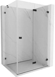 Mexen Lunar-F, összecsukható zuhany jobbra 85 x 70 cm, 8 mm átlátszó üveg, fekete profil, 836-085-070-70-00-P (836-085-070-70-00-P)