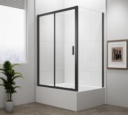 POLYSAN Polysan, DEEP BLACK téglalap alakú zuhanykabin 1100x900mm bal/jobb változat, átlátszó üveg, MD1116B-02 (MD1116B-02)
