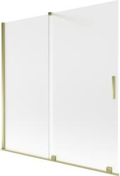 Mexen Velar, 2 szárnyas eltolható kádparaván 160 x 150 cm, 8 mm-es mattüveg, arany fényes, 896-160-000-31-50 (896-160-000-31-50)