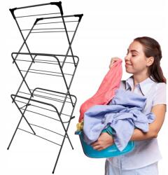 Erga Model 151 Fekete, ruhaszárító 59, 5x52, 2x130, 5 cm, fekete, ERG-SEP-10SUSST151BLA (ERG-SEP-10SUSST151BLA) Ruhaszárító