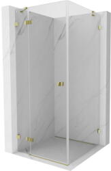 Mexen Lunar, csuklós zuhany sarok bal 80 x 80 cm, 8 mm átlátszó üveg, arany profil, 834-080-080-50-00-L (834-080-080-50-00-L)