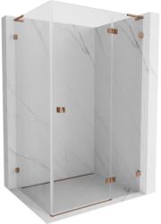 Mexen Lunar, L csuklós zuhanysarok jobb 80 x 70 cm, 8mm átlátszó üveg, rózsa arany profil, 834L-080-070-60-00-P (834L-080-070-60-00-P)