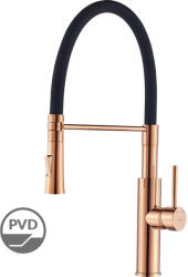Kuchinox Shire, magas mosogató csaptelep U-alakú kifolyóval h-499, fekete-rózsa arany, LAV-BQH_878D (LAV-BQH_878D)