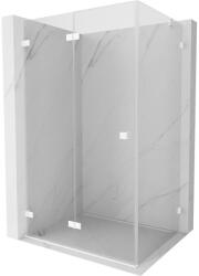 Mexen Lunar-F, összecsukható zuhanykabin bal 85 x 70 cm, 8 mm átlátszó üveg, fehér profil, 836-085-070-20-00-L (836-085-070-20-00-L)