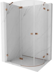 Mexen Lunar, félkör alakú, balra dönthető zuhanysarok 90 x 80 cm, 8mm átlátszó üveg, rózsa arany profil, 833-090L-080P-60-00 (833-090L-080P-60-00)