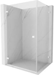Mexen Lunar-B L, csuklós zuhany sarok bal 100 x 80 cm, 8mm átlátszó üveg, fehér profil, 832L-100-080-20-00-L (832L-100-080-20-00-L)
