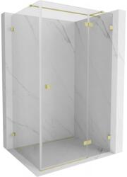 Mexen Lunar T, jobb oldali csuklós zuhanykabin 125 x 110 cm, 8mm átlátszó üveg, arany matt profil, 834T-125-110-55-00-P (834T-125-110-55-00-P)