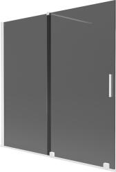 Mexen Velar, 2 szárnyas eltolható kádparaván 160 x 150 cm, 8mm szürke üveg, fehér matt, 896-160-000-41-20 (896-160-000-41-20)