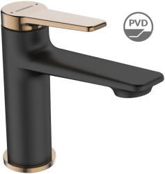 Kuchinox Alanis, mosdócsap ClickClack leeresztőcsavarral h-146, fekete-rózsa arany, LAV-BQI_822D (LAV-BQI_822D)