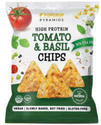  Popcrop pyramids gluténmentes snack paradicsom-bazsalikom ízű protein chips 60 g - perfectlife