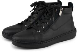 Vlnka Marla cipzáras női bőr boka tornacipő, fekete felnőtt cipő méret 36