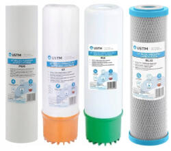 USTM 4 lépcsős szűrőkészlet vaseltávolításhoz / vízlágyításhoz 10" USTM vasas/kemény vízhez (Z7USTM)