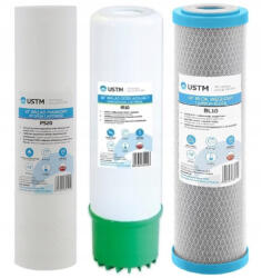 USTM 3 lépcsős szűrőkészlet vaseltávolításhoz 10" USTM (vasas vízhez) (IRBL)