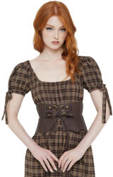 KILLSTAR Corset de damă KILLSTAR - Wetland Bat Peplum - Brown - KSRA013727