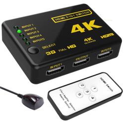 viaLAN HDSW51V2 5 csatornás ULTRA HD HDMI switch (átkapcsoló)