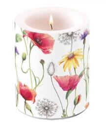 Ambiente Pipacsos - mezei virágos átvilágítós tömb gyertya - 12x10 cm - Poppy Meadow (VR-19115890)