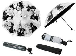 CARMANI Fekete macskás összecsukható kézi esernyő - Crazy Cats (VR-021-7340)