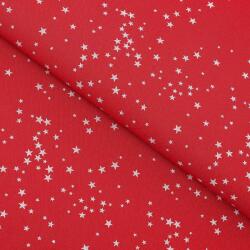Goldea karácsonyi anyag valencia - csillagok piroson 280 cm