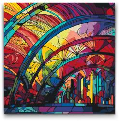  Festés számok szerint - Ólomüveg ablakok Méret: 50x50cm, Keretezés: Kartonlemezen