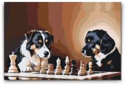 Festés számok szerint - Kutyás sakk 2 Méret: 40x60cm, Keretezés: Kartonlemezen