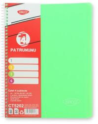DACO Caiet A4 cu spira, 120 file (60 file aritmetica, 60 file dictando), 4 subiecte, coperta PP, Daco, CT5202 (CT5202)