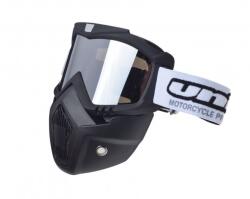 Unit Ochelari motocross atv enduro Unit, model masca, culoare rama negru, lentila oglinda argintie (AB361016C) - mxenduro