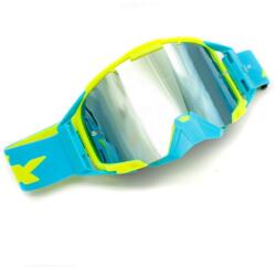 Asix Ochelari cross atv enduro, Asix AS3, lentila albastra, culoare rama lime albastru mat (KAI-915) - mxenduro