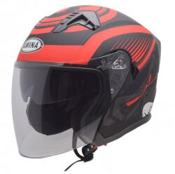 Awina Casca moto semi-integrala Jk528, culoare rosu negru mat, marime M (AJ0074) - mxenduro
