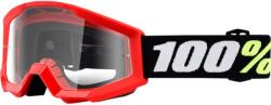  Ochelari copii ATV cross 100% Strata Mini Grom Red, sticla clara (26012468PE) - mxenduro