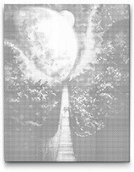  PontPöttyöző - Fák koronája túraútvonal Méret: 40x50cm, Keretezés: Kartonlemezen, Szín: Kék