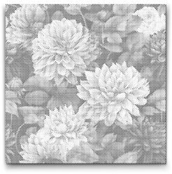  PontPöttyöző - Virágos háttér - Dáliák Méret: 50x50cm, Keretezés: Műanyagtáblával, Szín: Fekete